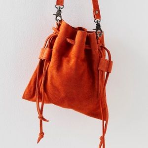 NWT Free People Billie Suede Crossbody Electric Orange